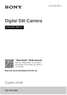 Sony Cyber-shot RX10 III manual. Camera Instructions.